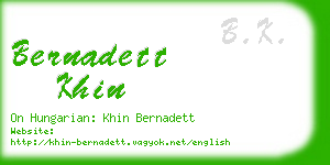 bernadett khin business card